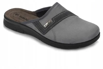 Produktbild von INBLU BG54 Herren Hausschuhe Pantoletten Leder Grau