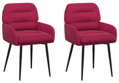 Produktbild von vidaXL Esszimmerstühle 2 pcs Samt (V) Weinrot 59 x 59,5 x 90 cm