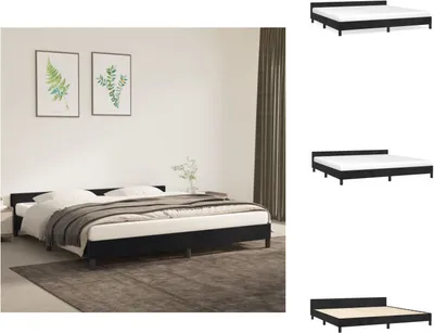 Image de vidaXL Cadre de lit avec tête de lit Noir 200x200 cm Velours - Lits & sommiers