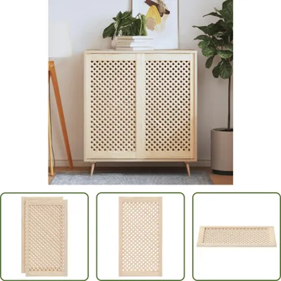 Image de The Living Store Portes d'armoire 2 pcs. Design grillagé 49,5x99 cm Pin massif