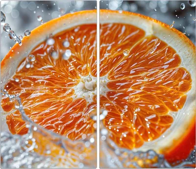Produktbild von Spritzschutz Herdabdeckplatte Schneidebrett aus Glas Orangenscheibe Spritz 2-Teilig (60x52cm)