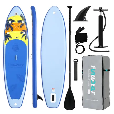 Produktbild von FunWater Stand up paddle Board, SUP Board Set, Stand up Paddle Board,SUP paddle Board,Handpumpe,335x83x15cm, bis150kg，Blau