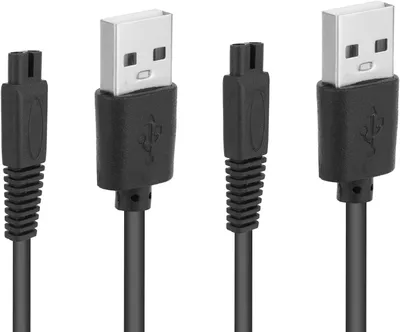 Imagen del producto de Cable de carga de repuesto para afeitadoras, 2 unidades, 98 cm, color , compatible