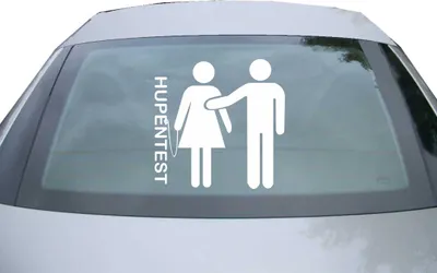 Produktbild von Indigos UG - Aufkleber Heckscheibe & Motorklappe DE2430 - weiß - 600x599 mm - Hupentest - Auto Scheiben Fenster Heckklappe Tuning Racing JDM - Die cut