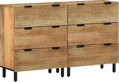 Produktbild von Sideboards 2 Stk. Braun 60x33x75 cm Massivholz Mango