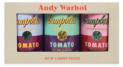 Image de Andy Warhol Soup Cans Set of 3 Shaped Puzzles in Tins (boîtes de conserve)