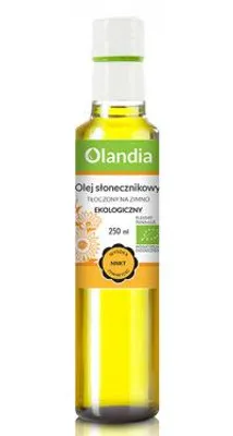 OLEJ SŁONECZNIKOWY TŁOCZONY NA ZIMNO BIO 250 ml - OLANDIA