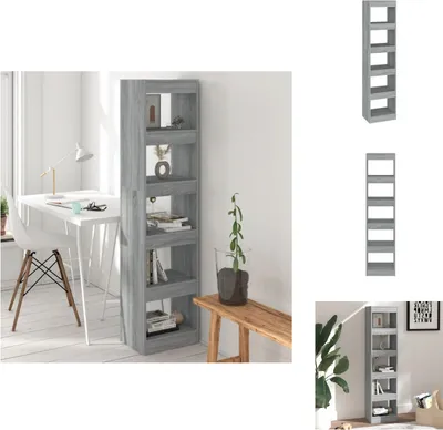 Immagine prodotto di vidaXL Libreria/divisorio grigio Sonoma 40x30x166 cm - Librerie e scaffalature