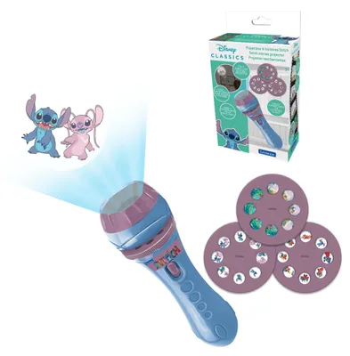 Produktbild von Lexibook - Disney Stitch - Geschichten-Projektor, Taschenlampe und Projektor mit 3 Scheiben, 24 Bilder, kreiere Deine eigenen Geschichten, LTC050D