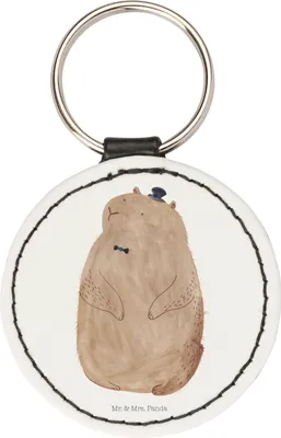 Produktbild von Mr. & Mrs. Panda Schlüsselanhänger Murmeltier - Weiß - Geschenk, mini, Freundlichkeit, Anstand, Fröhlichkeit, Respekt, klein, Lustige Sprüche, Bunt, Anhänger, Knigge