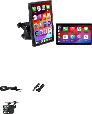 Immagine prodotto di Display per cruscotto auto, doppia fotocamera, compatibile con CarPlay e Android Auto, con fotocamera da 6 M