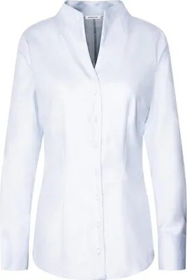 Produktbild von Seidensticker CITY-BLUSE Damen Langarm Kelch Slim-Fit Hellblau 32