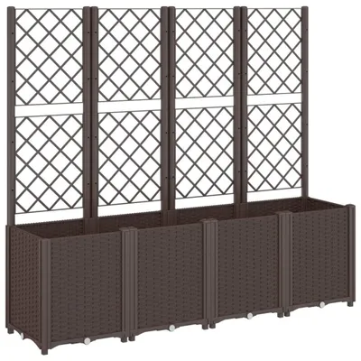 Obrázek produktu pro vidaXL květináč s mříží hnědý 160x40x140 cm PP