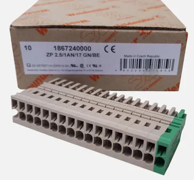 Zdjęcie produktu dla Złącze WEIDMUELLER ZP 2.5/1AN/17 GN/BE 1867240000 Weidmüller 10 szt.