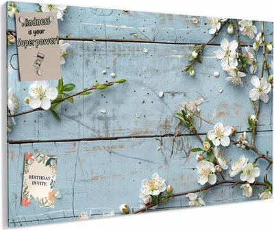 Produktbild von Magnettafel 60x40cm magnetisch & beschreibbar Metall-Board - Frühlingszweige