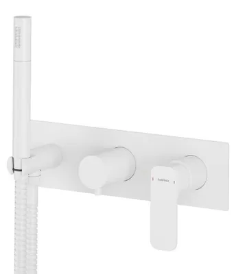 Produktbild von Sapho SPY Unterputz-Duscharmatur/Wannenarmatur mit Handbrause, 3 Wege, weiß matt