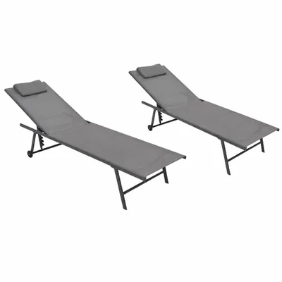 Produktbild von DEGAMO Sonnenliege Liege Gartenliege MILANO 187cm, Stahl + Kunstgewebe grau