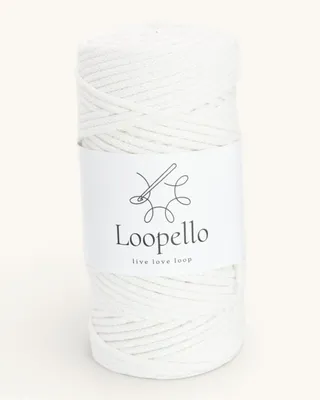 Immagine prodotto di Spago di cotone Loopello, diametro 3 mm, bobina da 100 metri – Bianco