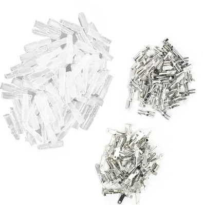 Obrázok produktu pre Krimpovacie svorky samica samec 50 ks/každý so 100 ks izolačných puzdier 2,8 mm strieborné
