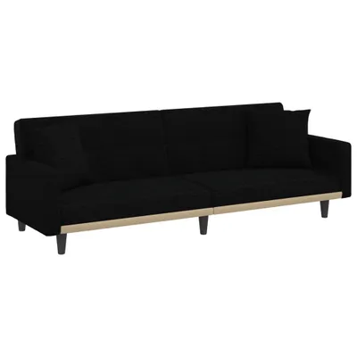 Produktbild von Schlafsofa mit Kissen Schwarz Stoff