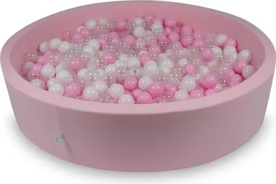 Produktbild von Trockenpool 130x30cm puderrosa mit 600 Bällen: hellrosa, weiß, transparent, puderrosa