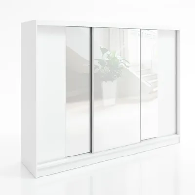 Productafbeelding van Schuifdeurschrank VENA: Garderobekast met 3 deuren, 3 spiegels en 3 kledingroedes – functionaliteit en elegantie!