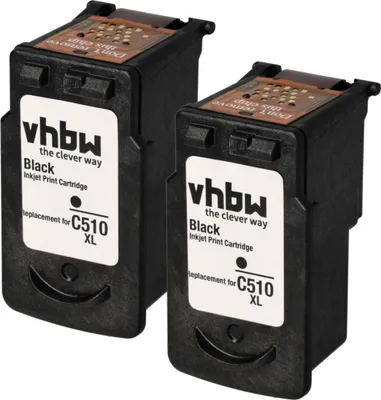 Produktbild von vhbw 2x Tintenpatronen kompatibel mit Canon Pixma MX340, MP282, MP492, MP495, MX320, MP499, MX330, MP480, MP490 Drucker - Schwarz (Wiederaufgefüllt)