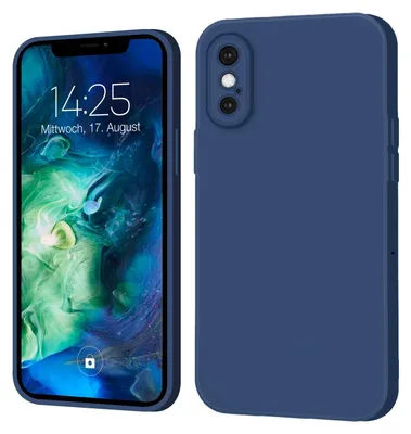 Produktbild von Hülle für Apple iPhone X Case Cover Bumper Smartphone Softgrip Schutzhülle Farbe: Blau