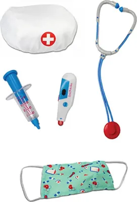 Image de Ensemble de déguisement de médecin pour enfants (3-4 ans) vert – 8 pièces