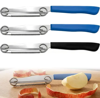 Image de Coupe-légumes en acier inoxydable - Trancheur multifonction 3-en-1 - Ustensile de cuisine - Lot de 3 pièces
