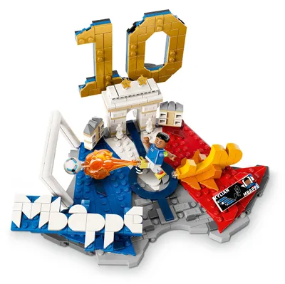 Produktbild von LEGO Editions Kylian Mbappé – Fußball-Highlights Spielzeug - 3D Modellbau mit Minifigur zum Sammeln - Kinderzimmer Deko - Geschenk für Jungen, Mädchen ab 10 Jahren und erwachsene Sportfans - 43013
