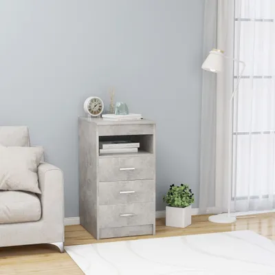 Immagine prodotto di The Living Store Credenza con cassetti in cemento grigio 40x50x76 cm Materiale in legno