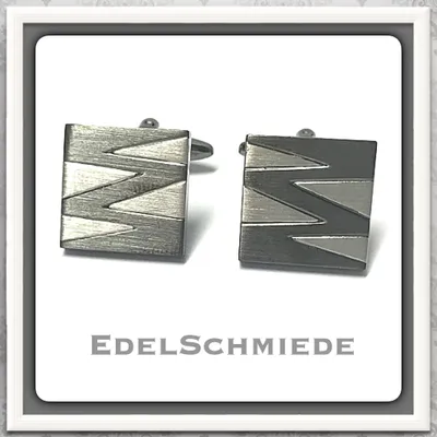 Produktbild von Edelschmiede925 Manschettenknöpfe Metall geschwärzt + silberfar