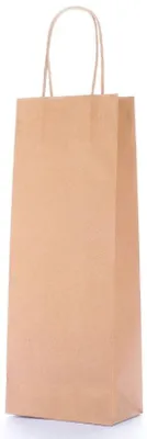 Zdjęcie produktu dla Torba Avana do transportu wina, z uchwytem, wykonana z papieru kraft, przeznaczona do butelek, wymiary: 14 x 8 x 40 cm