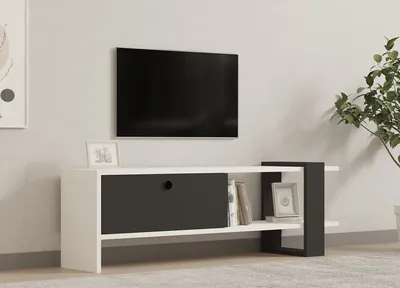 Produktbild von Skye Decor, Funda- FundaPUQ, Anthrazit,|,Weiß, TV-Schränke, 36,8x120x25 cm, 100% Melaminbeschichtete Partikelplatte