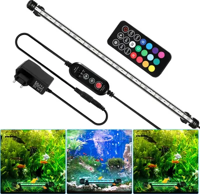 Produktbild von TolleTour 58 cm LED Aquarium Lampe Tank Leuchte RGB Dimmbar Unterwasser Beleuchtung mit Fernbedienung
