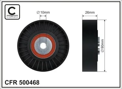 Produktbild von CAFFARO 500468 Umlenkrolle Keilrippenriemen 90mm für VW CRAFTER 30-50 Kasten (2E) CRAFTER 30-35 Bus (2E) CRAFTER 30-50 Pritsche/Fahrgestell (2F)