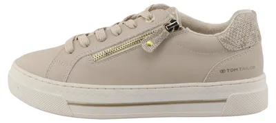 Imagen del producto de Zapatos deportivos para mujer de la marca Tom Tailor, color beige, estilo cordones, ideales para uso casual