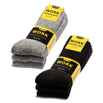 Produktbild von Herren Norweger Arbeitssocken WORK (6x Paar) mit Wolle 10204 - Grau/Schwarz 39-42