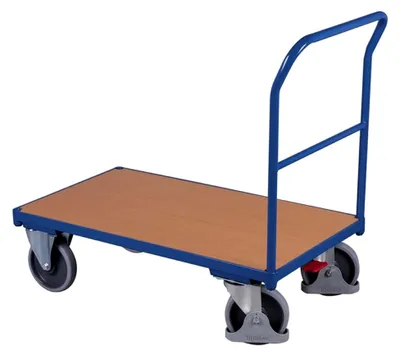 Produktbild von Schiebebügelwagen Enzianblau RAL5010 Stirnwagen Tischwagen Transportwagen