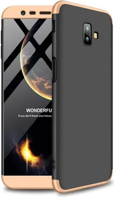 Produktbild von Hülle für Samsung Galaxy J6+ (2018) 360 Grad Schutz mit Displayglas Bumper Cover Galaxy J6+ (2018) J6 PLUS Farbe: Schwarz, Gold