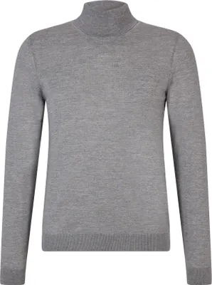 Produktbild von Hugo Boss Pullover aus reiner Baumwolle, meliert in Grau, normale Passform