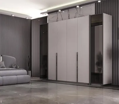 Obrázek produktu pro Skříň s posuvnými dveřmi v šedé barvě – stylový design a funkčnost