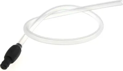 A clear product shot of a flexible tube with a black bulbous end, against a white background.