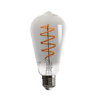 Produktbild von LED Spiral Filament Leuchtmittel ST64 Edison 5W E27 Rauchglas 100lm extra warmweiß 1800K DIMMBAR