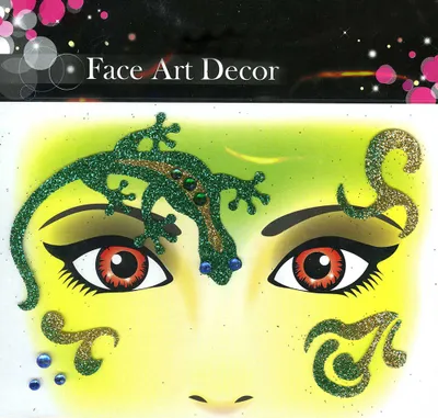 Produktbild von Face Art Decor Glitzer Tattoo Sticker Gecko
