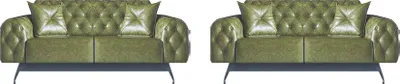 Produktbild von Sofa-Set 2-Sitzer Ledesofas Grün Chesterfield Klassisch Kissen Polster