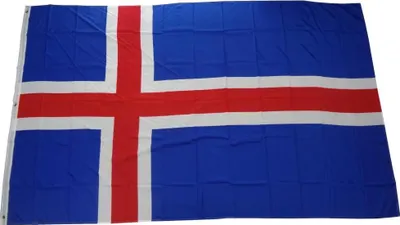 Image de Drapeau Islande 250 x 150 cm avec 3 oeillets en laiton 100g/m² poids du tissu Drapeau à hisser