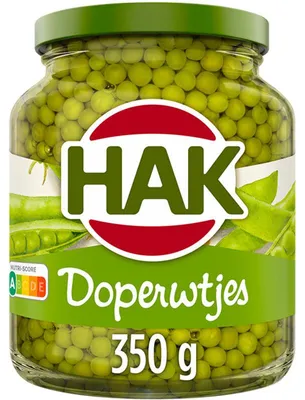 Image de Hak Doperwtjes Extra Fine 350g – Petits pois frais pour salades et plats