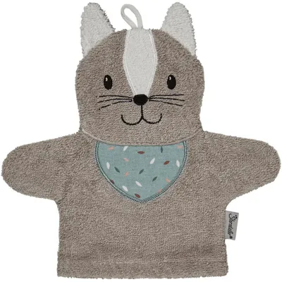 Produktbild von Sterntaler Waschhandschuhe Katze Lilly, grau